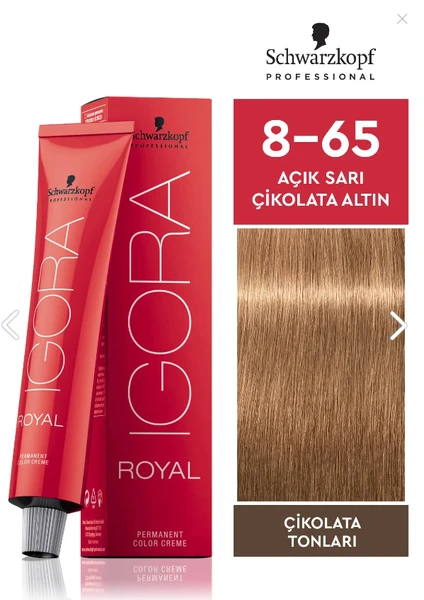 Igora Royal 8-65 Açık Sarı-Çikolata Altın Saç Boyası 60ml