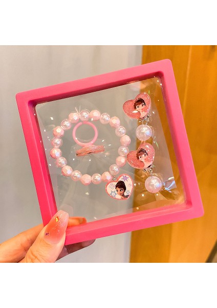 Buz ve Kar Stili Çocuk Bileklik, Küpe, Yüzük ve Takı Hediye Kutusu Seti (Yurt Dışından)