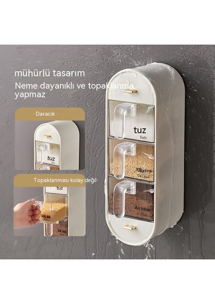 Mutfak Ev Duvara Monte Çok Fonksiyonlu Baharat Kutusu (Yurt Dışından)