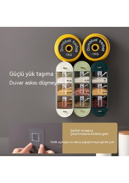 Mutfak Ev Duvara Monte Çok Fonksiyonlu Baharat Kutusu (Yurt Dışından)