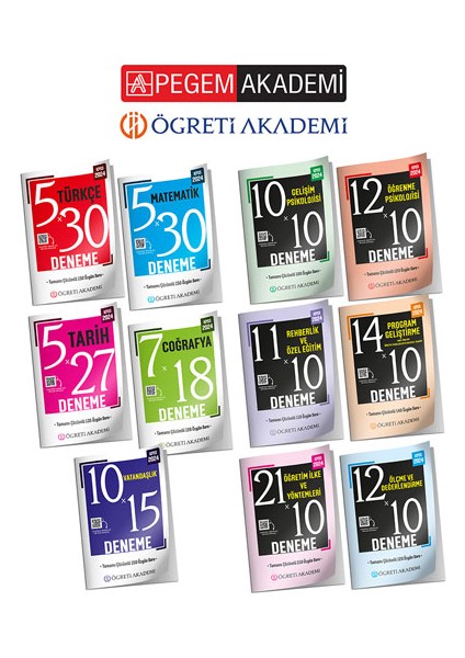 Öğreti Akademi 2024 E.b. + Gy. Gk.  Deneme Seti (11.çeşit)