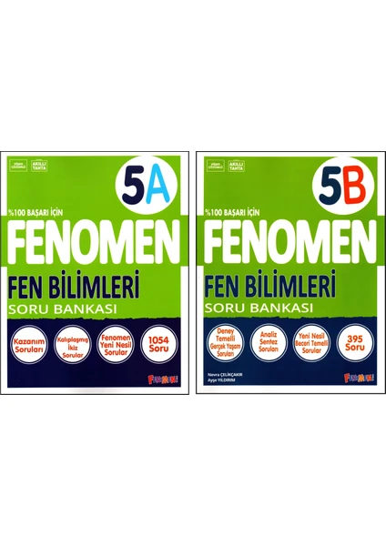 Fenomen Yayıncılık 5. Sınıf Fen Bilimleri Soru Bankası 5A - 5B 2 Kitap