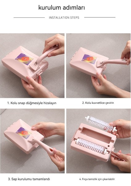 Ev Çift Silindirli Toz Fırçası Halı Temizleme Vakum Fırçası Çok Fonksiyonlu Giyim Tüy Giderme Fırçası Yatak Süpürme Fırçası (Yurt Dışından) indirimleri