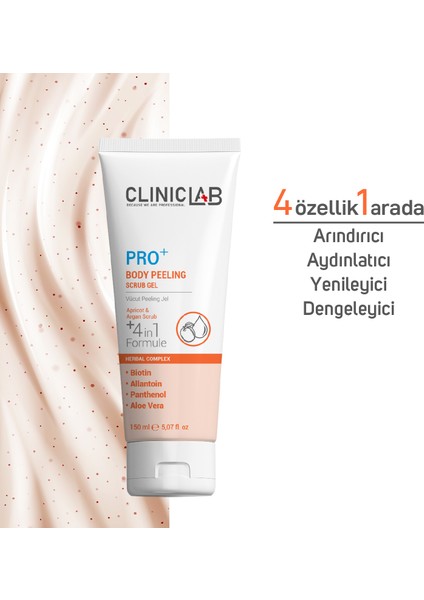 Pro+ Vücut Peeling Peeling Jeli (Argan + Limon + Kayısı Çekirdeği) 150 mL indirimleri