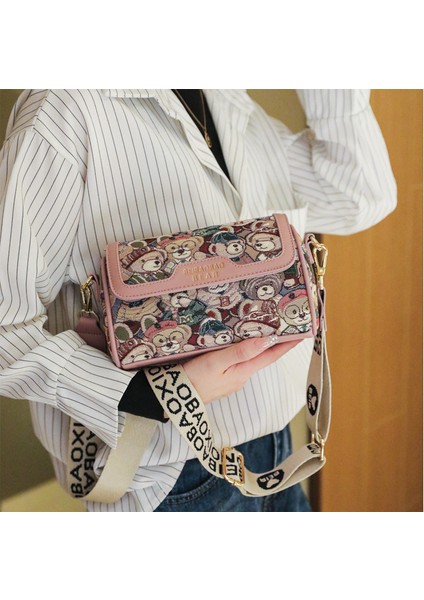 Niş Tasarım Karikatür Ayı Çantası Moda Omuz Crossbody Çantası (Yurt Dışından) fırsatları