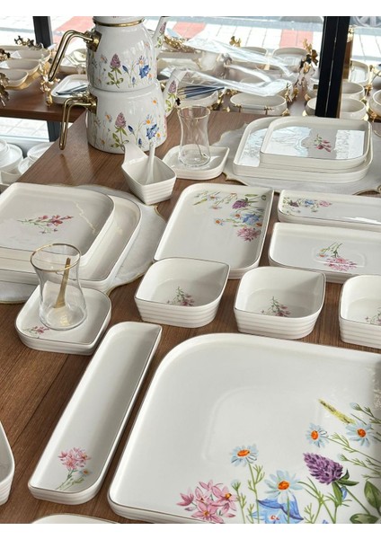 61 Parça 6 Kişilik Mimoza Kahvaltı Seti