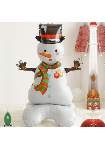 Yılbaşı Şapkalı Kardan Adam Süpershape Folyo Balon 120X75 cm 1 Adet fiyatları