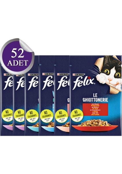 Karışık Yaş Kedi Maması 52 Adet (Yeni Paket)