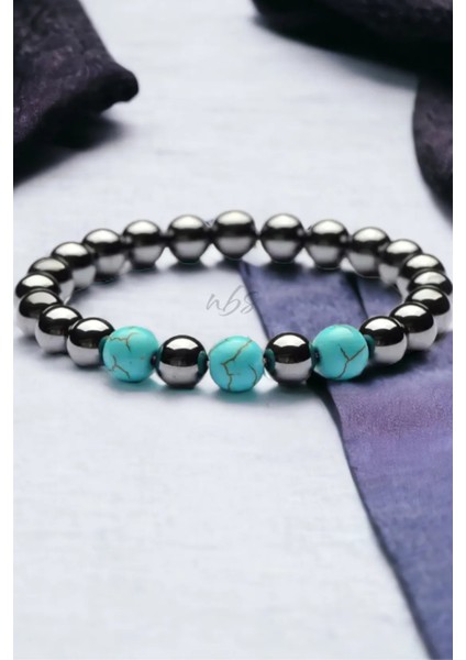 Hematit, Firuze Doğal Taş Bileklik HEMATIT828FIRUZE