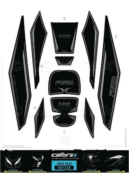 Honda Forza 2023 Tank Pad Set Full XHF23K