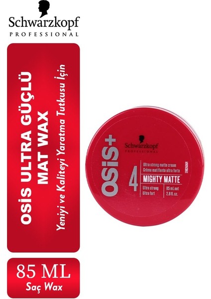 Schwarzkopf Osis+ 4 Mighty Matte Ultra Güçlü Mat Wax 85 Ml 2 Adet