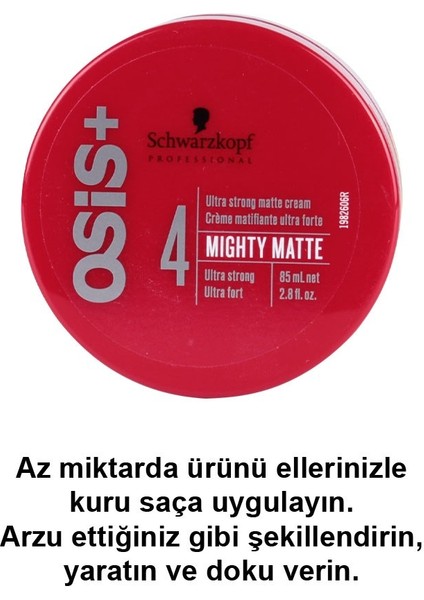 Schwarzkopf Osis+ 4 Mighty Matte Ultra Güçlü Mat Wax 85 Ml 2 Adet