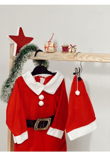 Kız Çocuk Şapkalı Noel Elbise modelleri