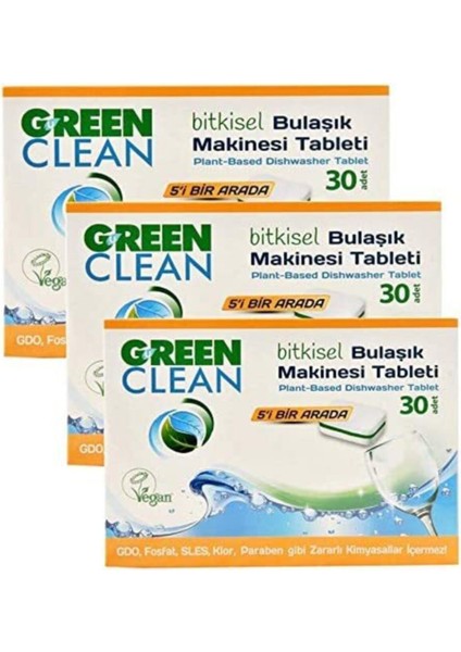 30'lu Bulaşık Makinesi Tableti 3'lü Set