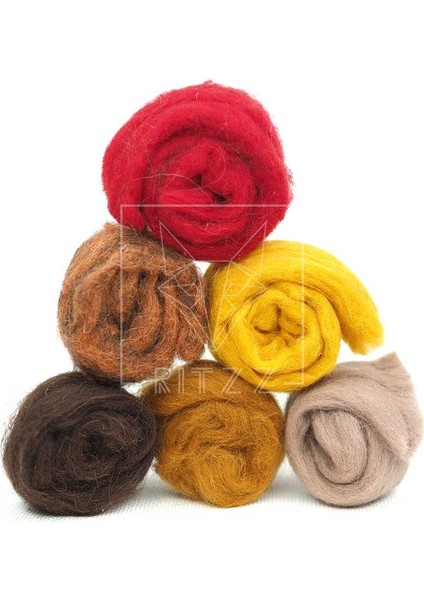 Mini Yün Keçe Seti / 6 Renk / M01 (34 Gram)