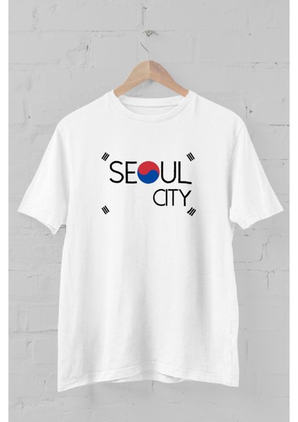 Seoul Bayrak Baskılı Bisiklet Yaka Erkek Tişört fiyatları