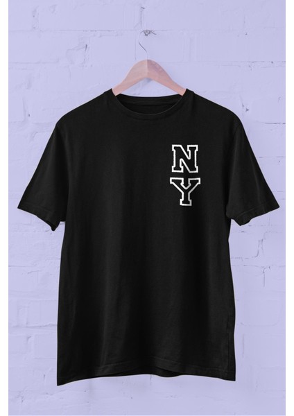 New York Arma Baskılı Bisiklet Yaka Erkek Tişört
