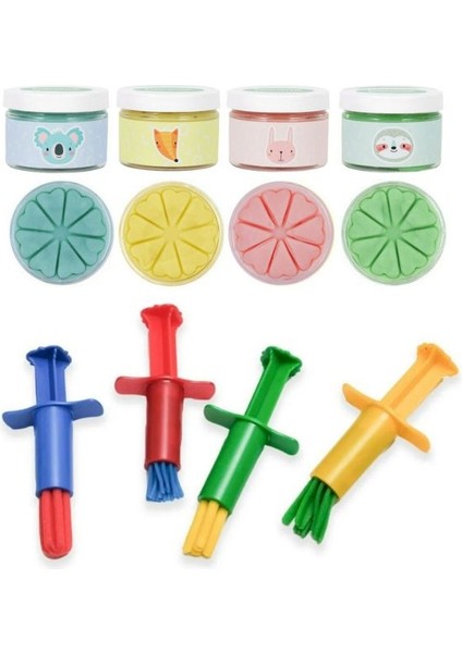 Play Dough Doğal Oyun Hamuru ve Enjektör Pres Seti