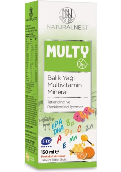 Multy Şurup Balık Yağı Vitamin Mineral İçeren Takviye Edici Gıda