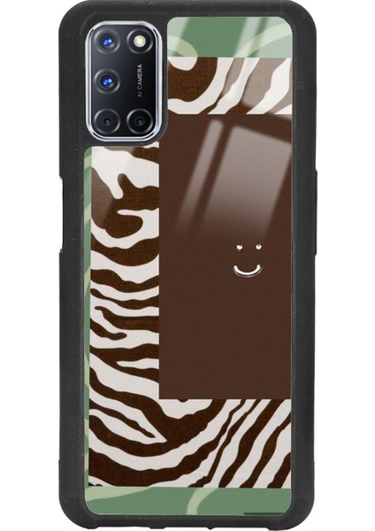 Oppo A72 Kahve Zebra Tasarımlı Glossy Telefon Kılıfı