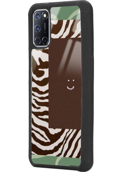 Oppo A72 Kahve Zebra Tasarımlı Glossy Telefon Kılıfı