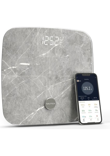 Marble Collection Plus Vücut Analizli Akıllı Bluetooth Tartı Baskül Gri