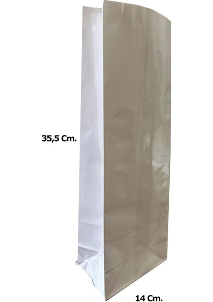 Laminelli Kraft Beyaz Kese Kağıdı - Orta Boy - 14 x 35,5 Cm. - 5 Kg. - 20 Adetlik 5 Paket fırsatları