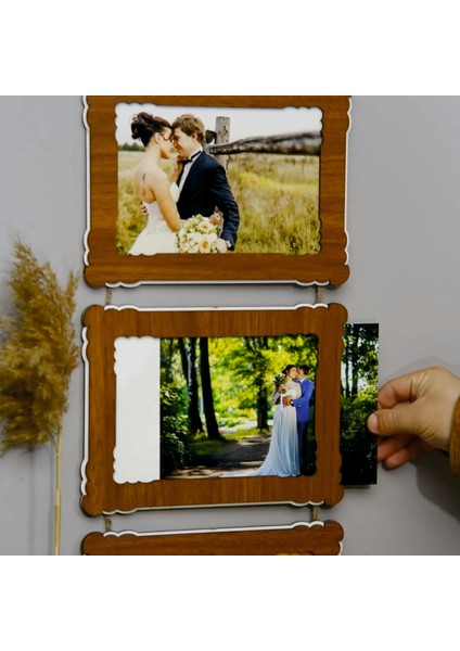 Ahşap 3'lü 15X21 cm Ipli Fotoğraf Askılı Yatay fiyatları