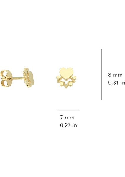 14 Ayar Altın Kalp ve Yıldız Küpe indirimleri