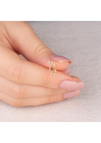 14 Ayar Altın Yılan Küpe modelleri