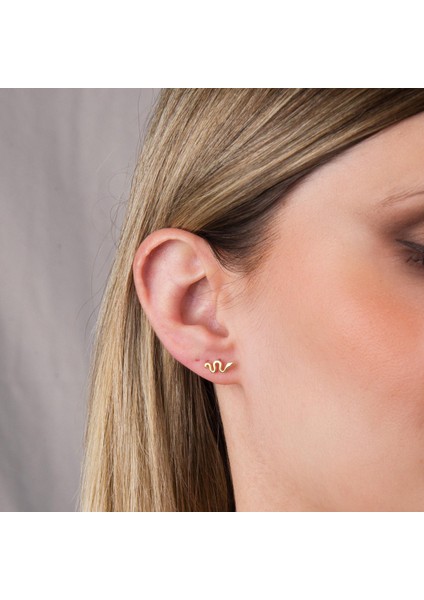 14 Ayar Altın Yılan Küpe fırsatları