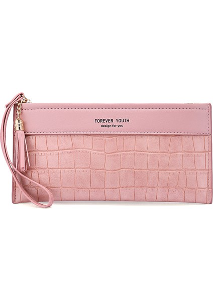 Bayan Cüzdan Uzun Debriyaj Basit Fermuarlı Bozuk Para Cüzdanı (Yurt Dışından)