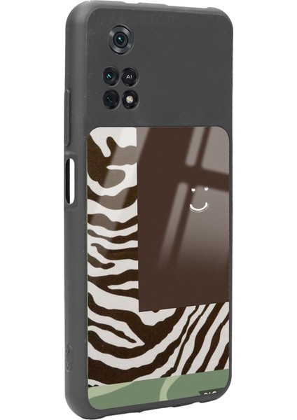 Xiaomi Poco M4 Pro Kahve Zebra Tasarımlı Glossy Telefon Kılıfı