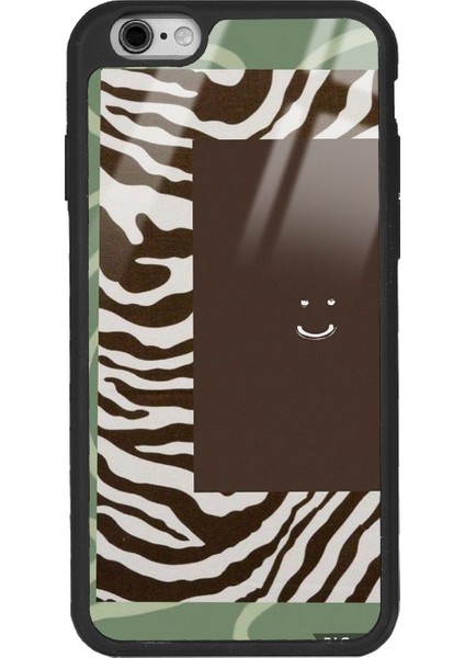iPhone 6 Plus Kahve Zebra Tasarımlı Glossy Telefon Kılıfı