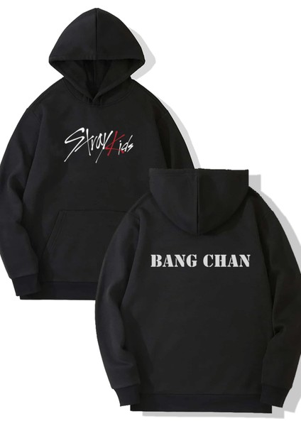 Stray Kids Bang Chan Ön-Arka Baskılı Kapşonlu Sweatshirt