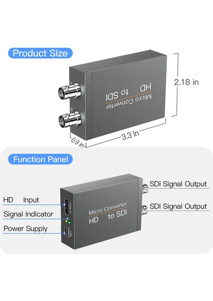 -Sdı Dönüştürücü Hd'den 3g-Sdı/hd-Sdı Ses Gömücüye Uyumlu 2 Yollu Sdı Dönüştürücü Adaptör, Kamera Ev Sineması Için (Yurt Dışından)