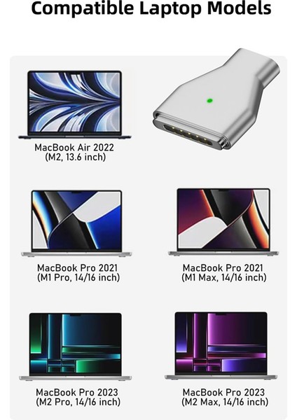 Pro 2023 (M2, 14/16 Inç), 2022 (M2) Için Uyumlu 140W USB C - Manyetik 3 Şarj Adaptörü (Yurt Dışından) indirimleri