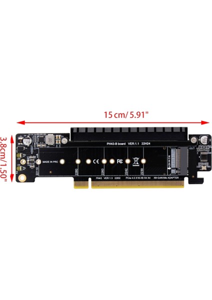 Pcıe 4.0 Kanal Ayırıcı Genişletme Yükseltici Kartı 8+4+4hyper Ultra Vroc M.2 Nvme Bağlantı Noktası Genişletme Yükseltici Kartı (Yurt Dışından)