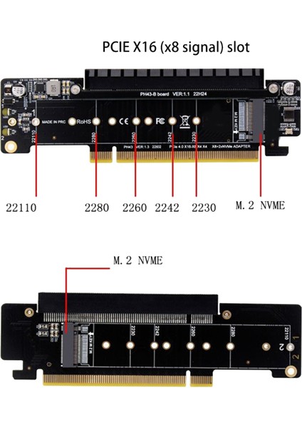 Pcıe 4.0 Kanal Ayırıcı Genişletme Yükseltici Kartı 8+4+4hyper Ultra Vroc M.2 Nvme Bağlantı Noktası Genişletme Yükseltici Kartı (Yurt Dışından)