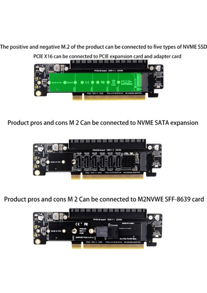 Pcıe 4.0 Kanal Ayırıcı Genişletme Yükseltici Kartı 8+4+4hyper Ultra Vroc M.2 Nvme Bağlantı Noktası Genişletme Yükseltici Kartı (Yurt Dışından)