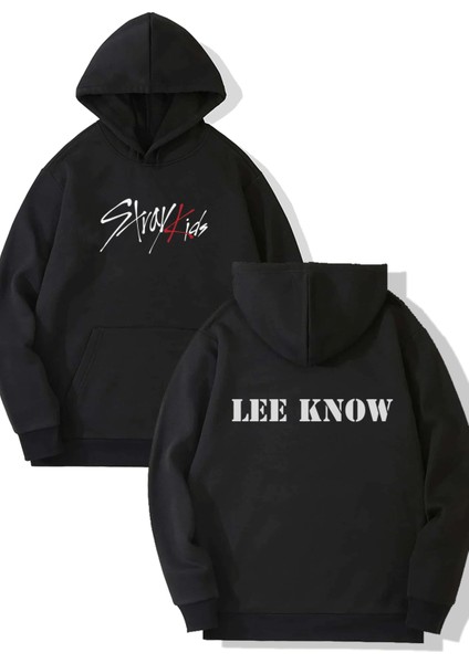 Stray Kids Lee Know Ön-Arka Baskılı Kapşonlu Sweatshirt