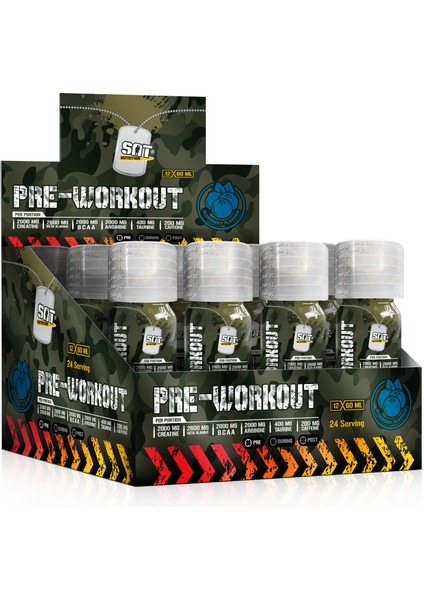 Pre-Workout 60 ml x 12 Adet Yaban Mersini Aromalı