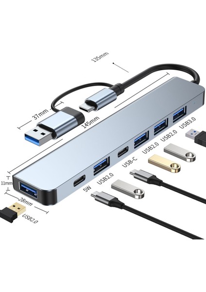 Çoklu Bağlantı Noktası USB Hub 3.0 Çoklu USB Ayırıcı 4 USB C Bağlantı Noktası Pc Dizüstü Bilgisayar Hub Için 3.0 2.0 Bağlantı Noktaları (Yurt Dışından)