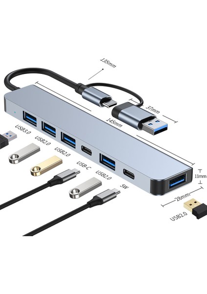 Çoklu Bağlantı Noktası USB Hub 3.0 Çoklu USB Ayırıcı 4 USB C Bağlantı Noktası Pc Dizüstü Bilgisayar Hub Için 3.0 2.0 Bağlantı Noktaları (Yurt Dışından)