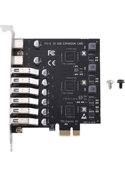 Taşınabilir Masaüstü Usb3.2 Genişletme Kartı 8 Bağlantı Noktalı Sata Adaptör Kartı Pci-E - Usb3.2 Tip C Yükseltici Kart (Yurt Dışından)