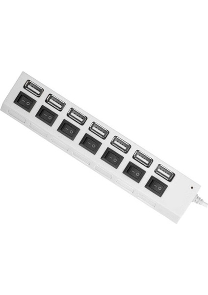 USB Hub 2.0 USB Splitter Çoklu Hub Adaptörü USB Birkaç Bağlantı Noktalı Güç Adaptörü Pc Dizüstü Bilgisayar Için Anahtar Aksesuarları Ile, Beyaz (Yurt Dışından)