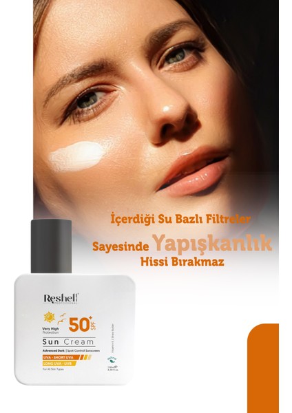 Spf 50+ Yüz ve Vücut Güneş Kremi Leke Karşıtı Ultra Nemlendiricili Tüm Cilt Tipleri Için 100 ml