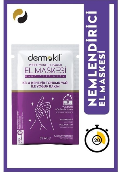 Dermokl Kil ve Kenevir Yağlı Peeling Etkili El Maskesi 35 ml Dermokil