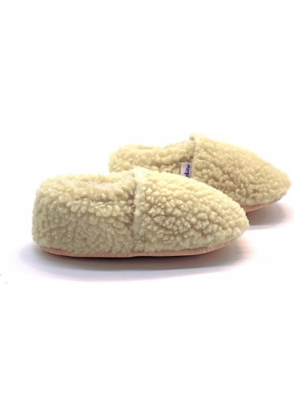 Krem Peluş Pamuklu Kaydırmaz Ilk Adım Bebek Patik