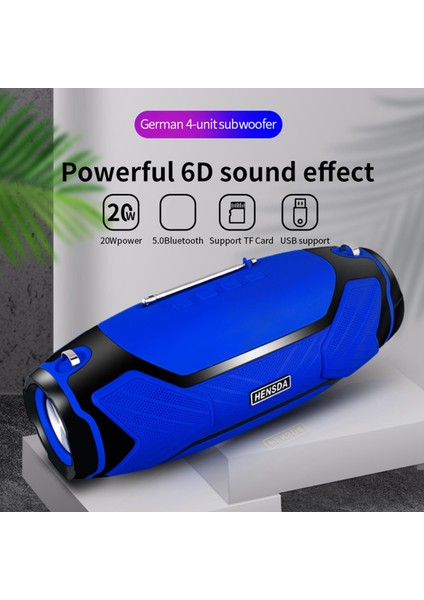 40W Kablosuz Bluetooth Hoparlörler Pc Bilgisayar Müzik Merkezi Radyo Için Taşınabilir Açık Sütun Stereo Subwoofer (Kırmızı) (Yurt Dışından)